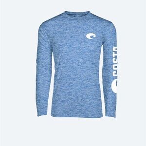Costa Heathered Sky Blue Long Sleeve Performance Tee